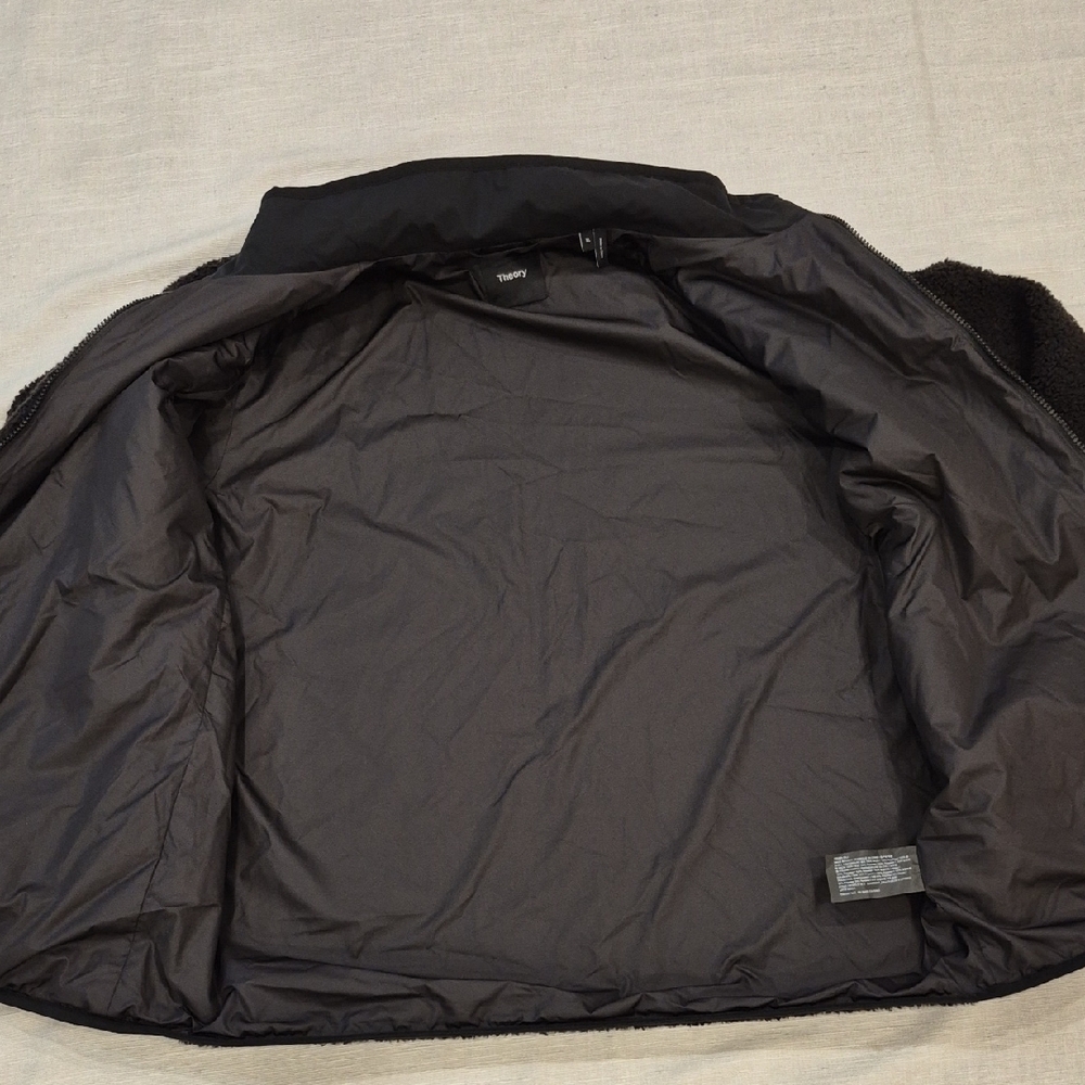 Theory Jacket, Men's  Black Glacial Sherpa fleece, Full Zip Bomber, XL - Picture 4 of 7